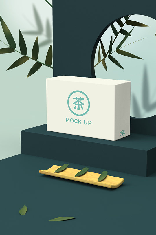 新中式茶叶包装礼盒样机-众图网