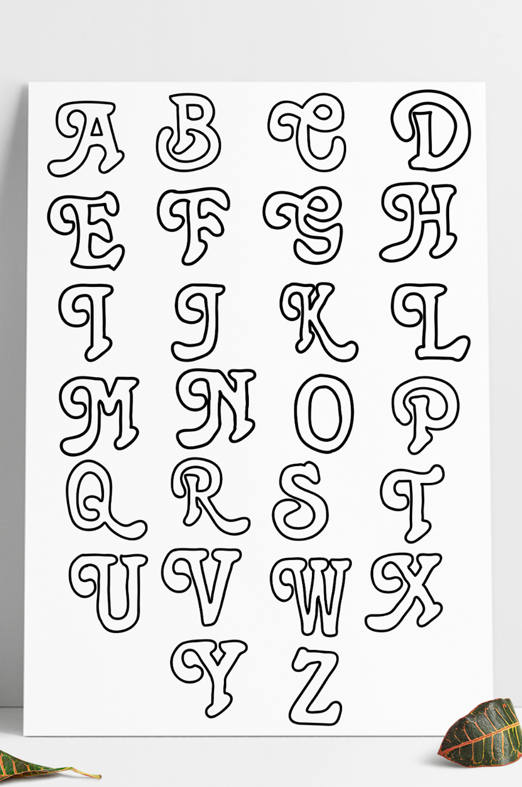 26个字母艺术字体手绘图片