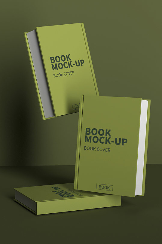 多个书籍封面书封画册样机-众图网