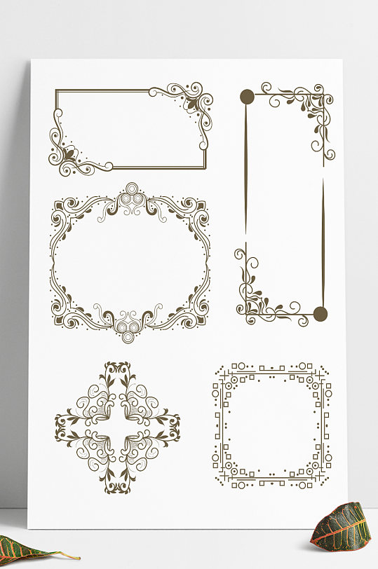 欧式古典花纹花边边框边角复古标题框