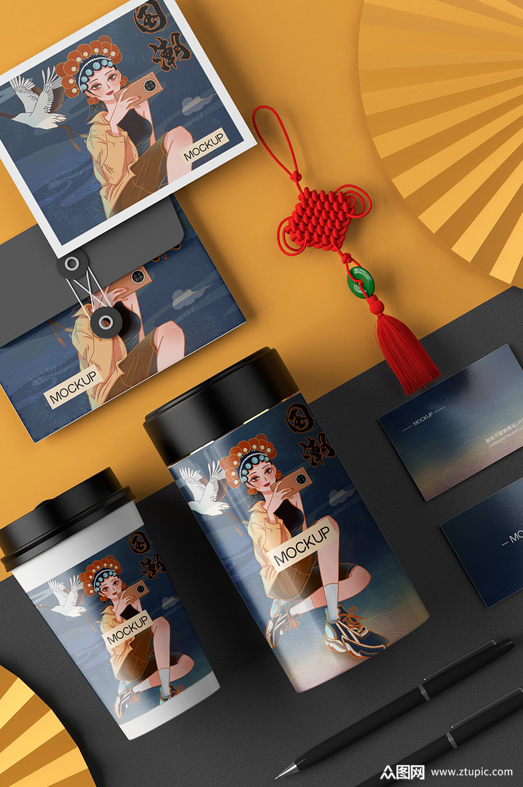 原创3d国潮文创样机模板下载-编号2839447-众图网