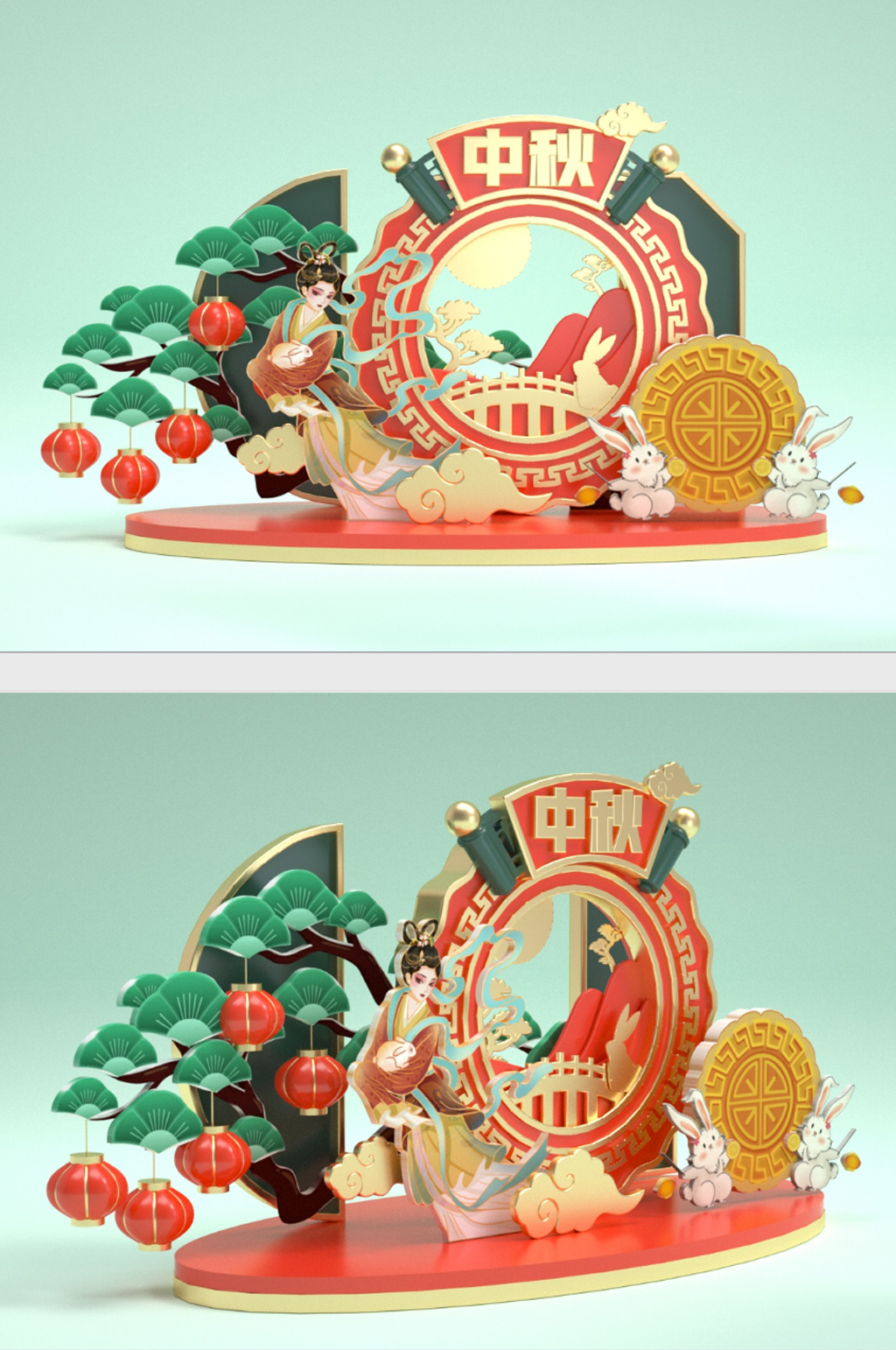 C4D中秋美陈模型素材