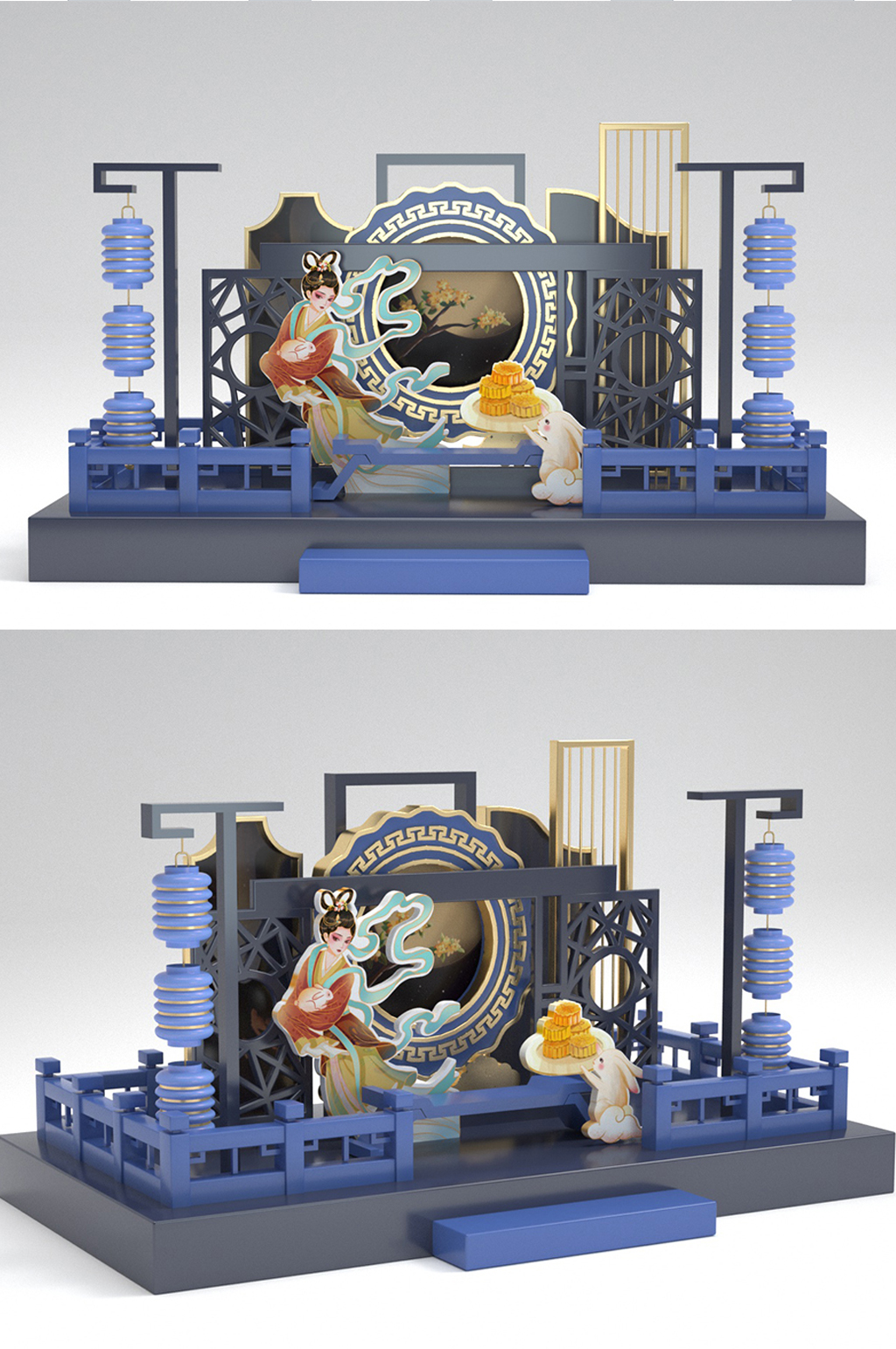 C4D中秋美陈模型素材