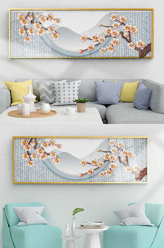 新中式装饰背景墙画