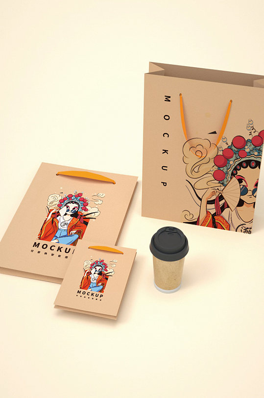 3d购物袋样机模型-众图网