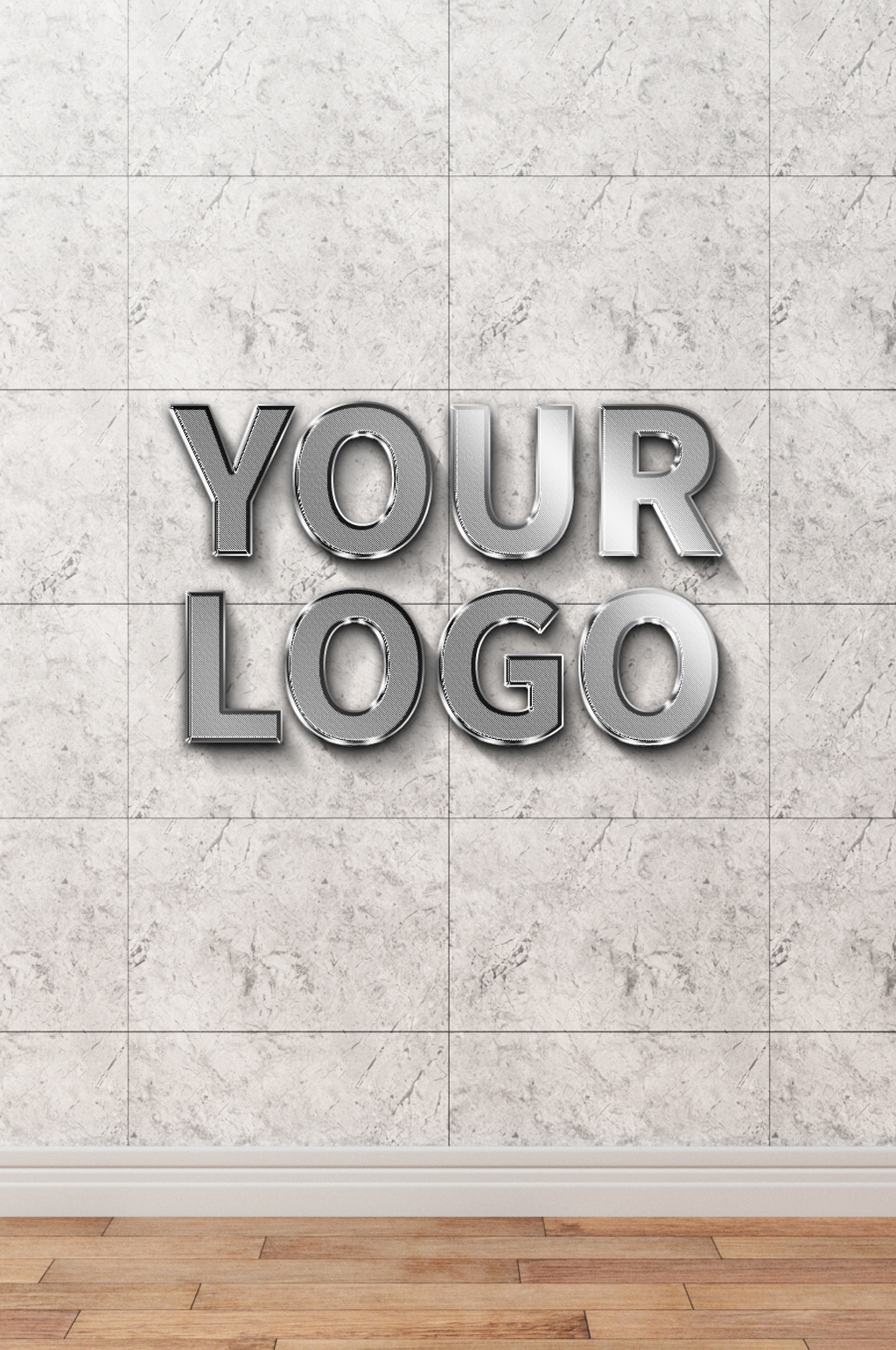 办公室公司墙壁上的立体标志logo样机素材