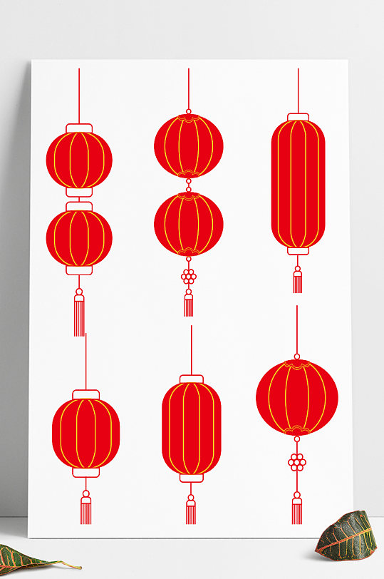 传统节日中秋国庆春节新年挂件喜庆红灯笼 灯笼矢量图
