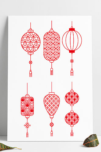 矢量中国风灯笼装饰古典喜庆婚礼元素新春 灯笼矢量图