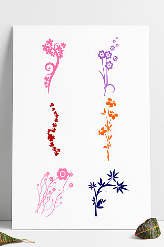 唯美手绘多种类花朵装饰图案植物素材元素