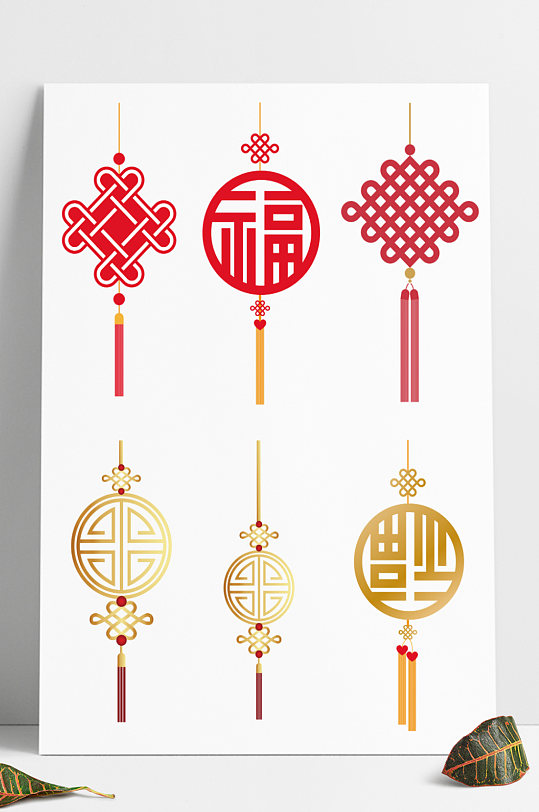 新年喜庆金色灯笼烟花中国结矢量元素海报