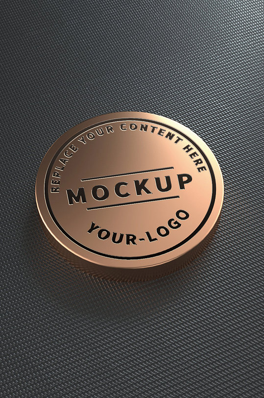 3d金属logo样机-众图网
