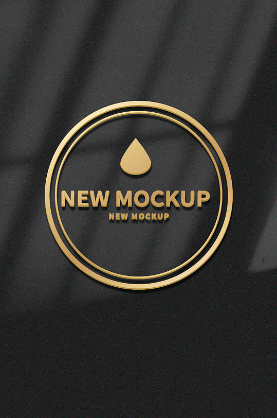 智能金属立体logo样机-众图网