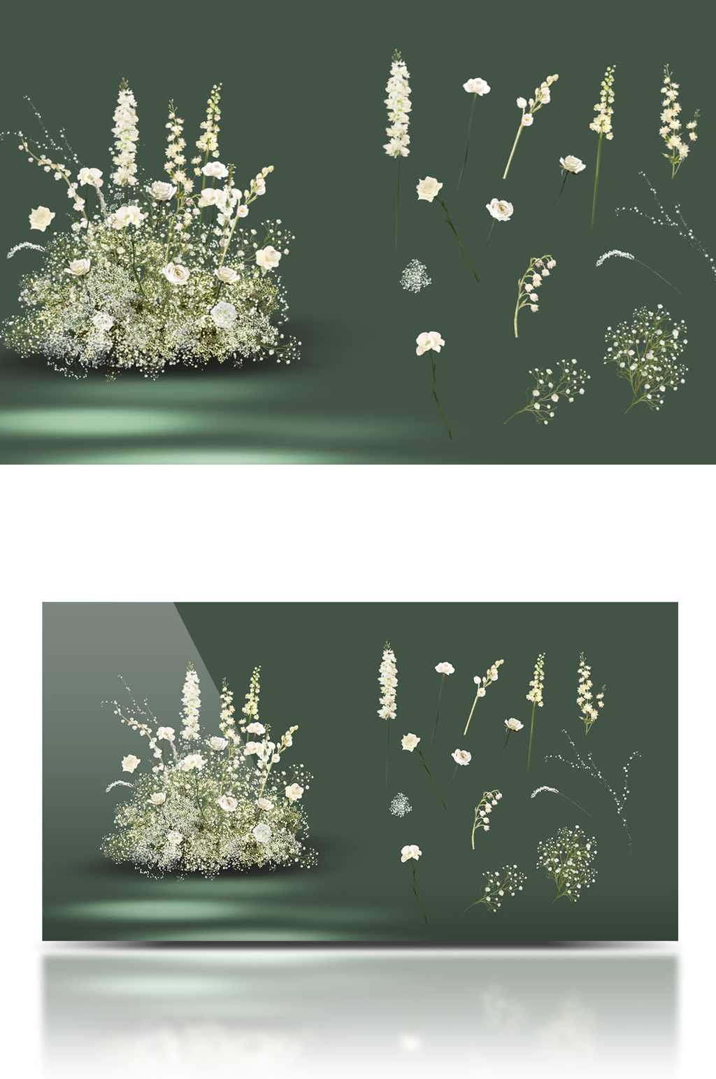 手绘婚礼花艺素材素材