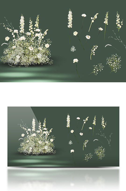 手绘婚礼花艺素材-众图网