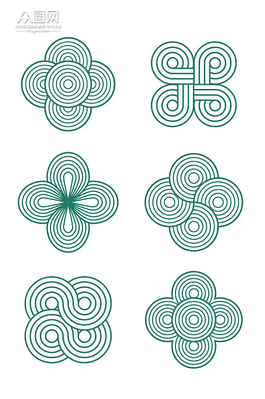 中国风传统纹样元素中式复古花纹纹理设计