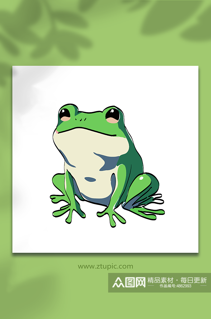 可爱卡通青蛙动物矢量插画素材