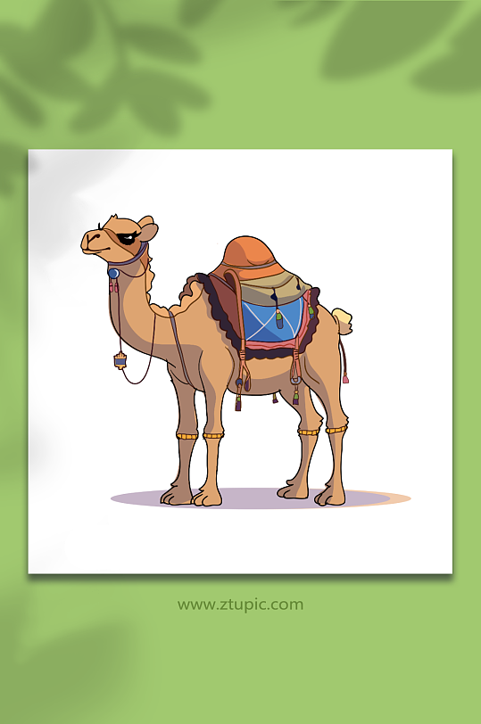 卡通动漫动物骆驼矢量插画