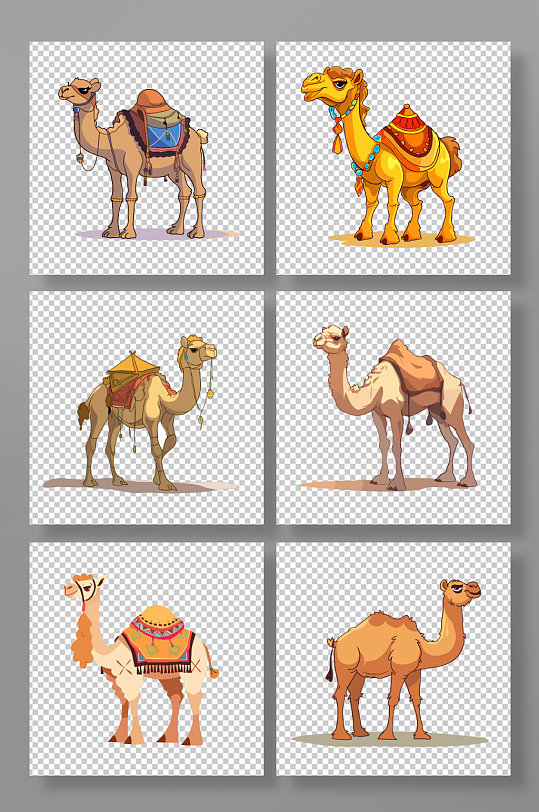 沙漠骆驼动物元素插画