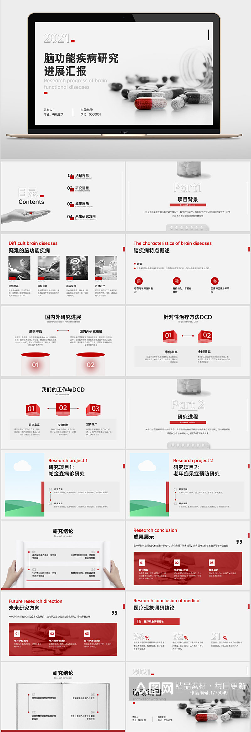 医疗专业校园汇报毕业答辩PPT素材