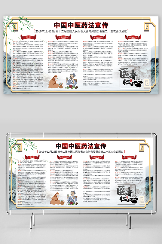 中国风中华人民共和国中医药法宣传展板