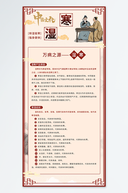 中醫(yī)文化中醫(yī)寒濕科普海報(bào)