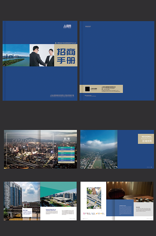蓝色企业招商画册设计
