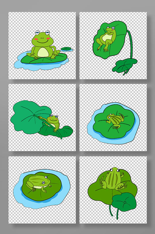 矢量青蛙动物元素插画-众图网