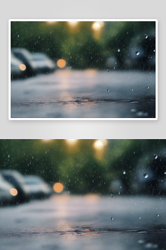 雨夜街景几人独享浪漫