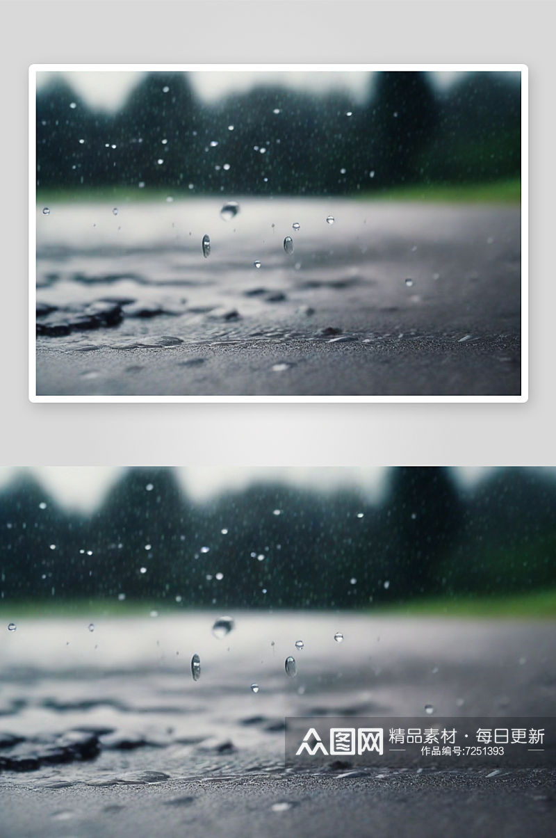 特写镜头下水珠在雨水中闪烁着迷人的光芒素材