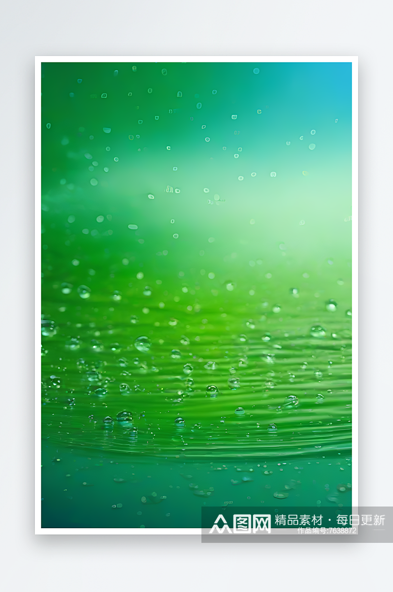 水滴水面照片蓝天绿水数字背景设计素材