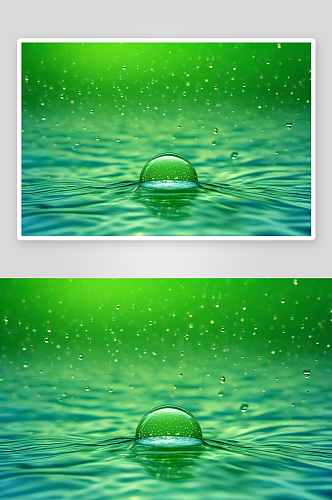 清新水滴照片蓝天绿水数字背景设计图