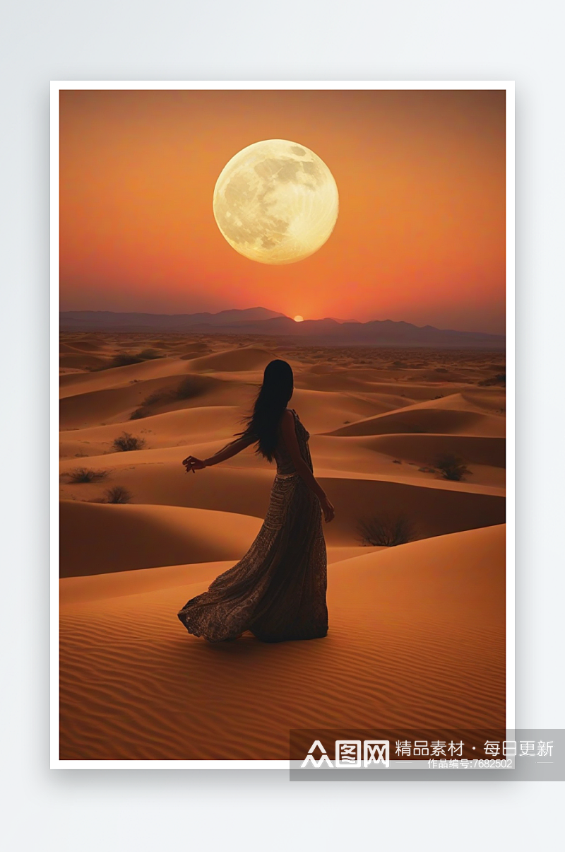 灵魂之舞穿越沙漠之夜的舞蹈素材