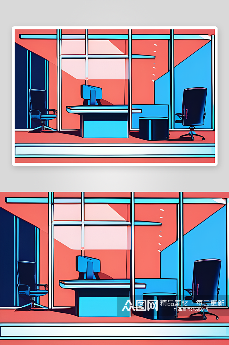 商务人士全新办公室4K插画风格装饰素材