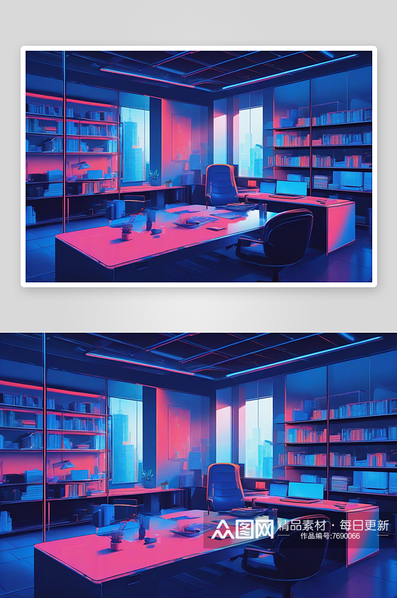 灵感之源商务人士全新办公室的蓝色主题素材