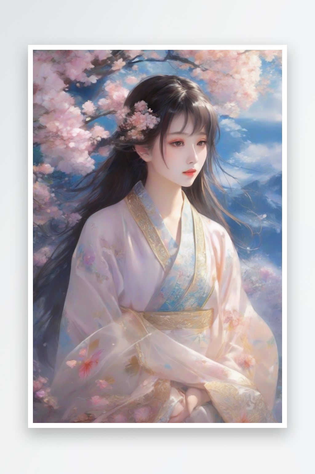 风情女子独占绚丽背景的美妙瞬间素材