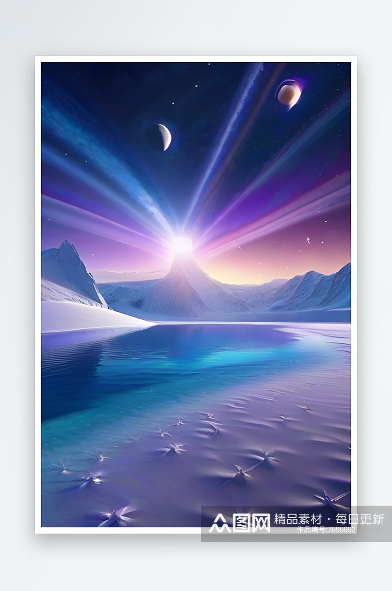 美景北极冰川的CG艺术呈现素材