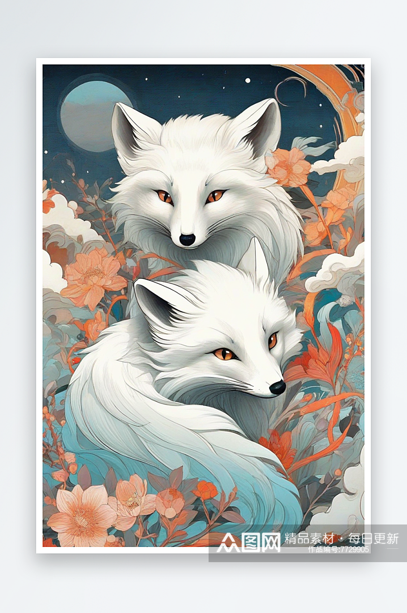 中国白极地狐狸壁画的艺术价值素材