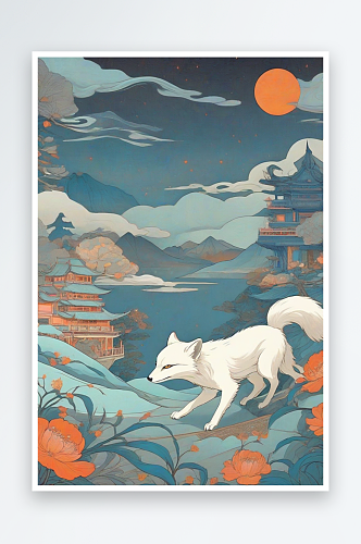 超现实之美视觉中国白极地狐狸壁画