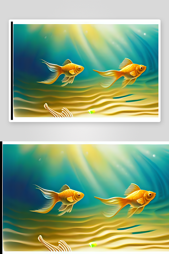 清新简约最佳画质下的金箔金鱼