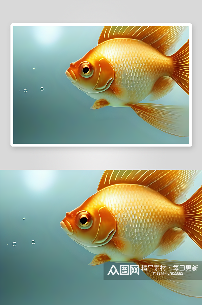 光影与色彩金箔金鱼的影像艺术素材