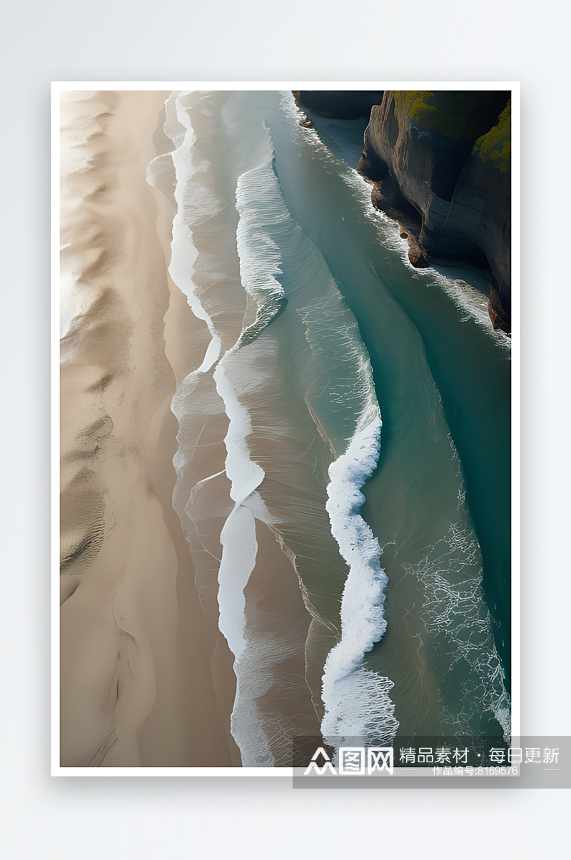 沙滩的大气抽象风格深靛蓝海边素材