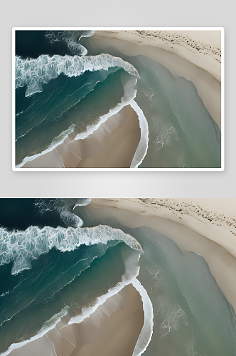 海边沙滩的艺术抽象流动银绿