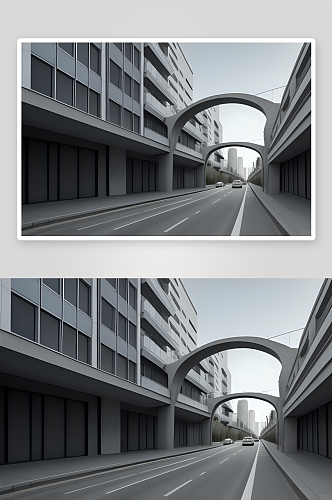 城市景观中的灰色元素现实主义摄影