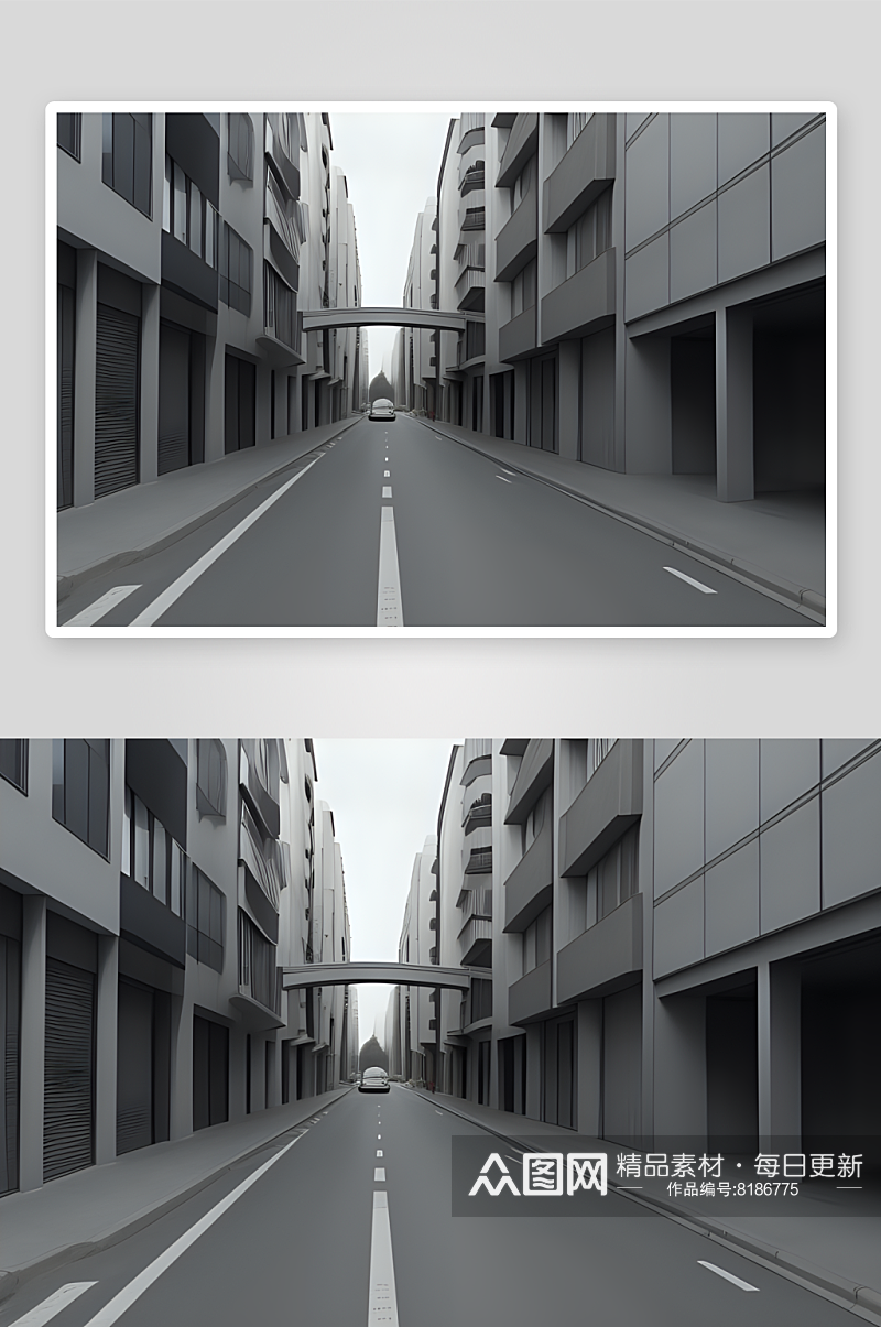 灰色现实主义城市街道的片段素材