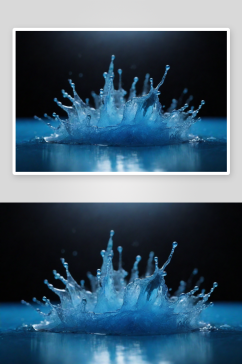 蓝色水花的绽放图片