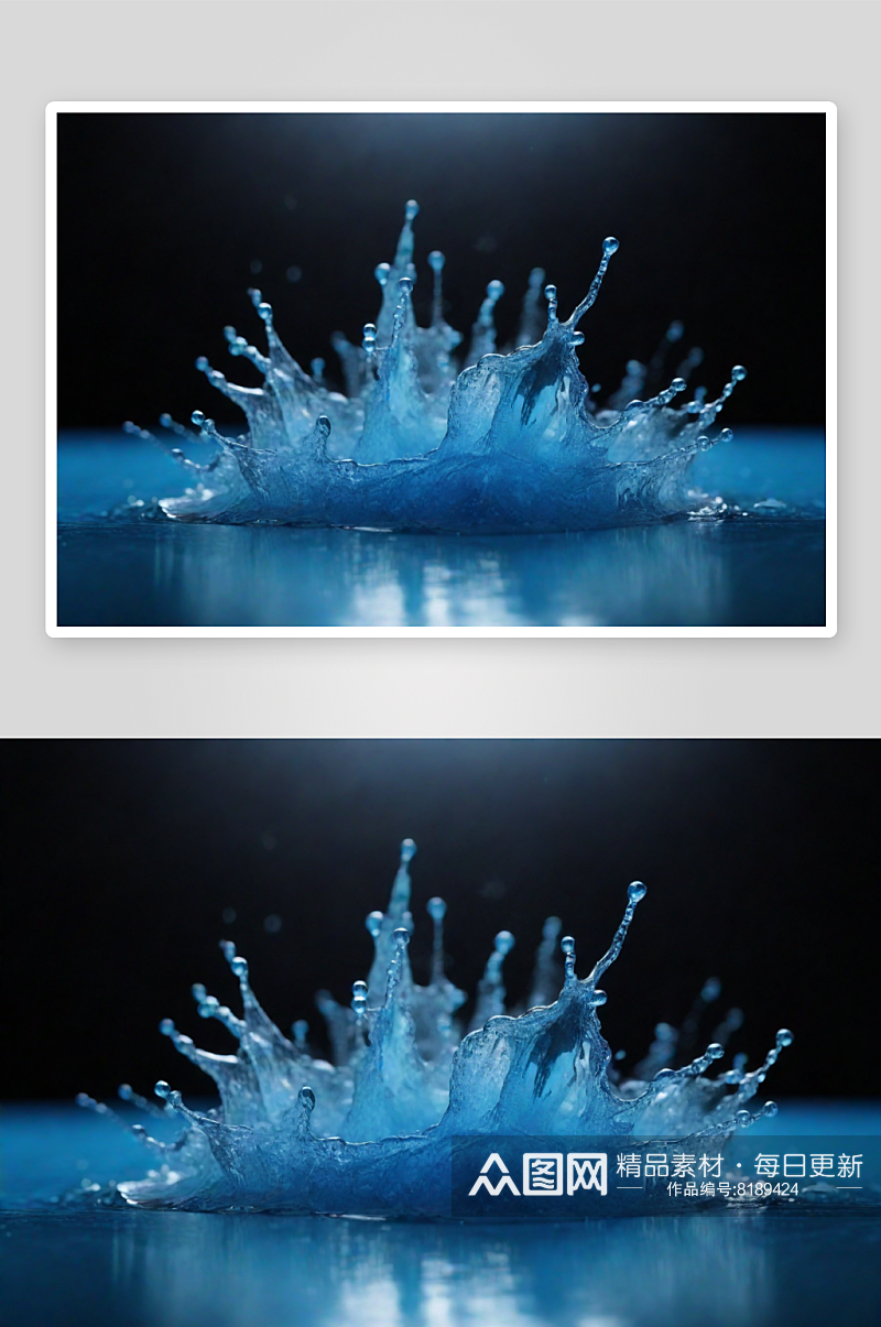 蓝色水花的绽放图片素材