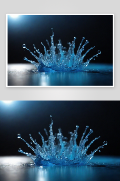 蓝色水花的绽放图片