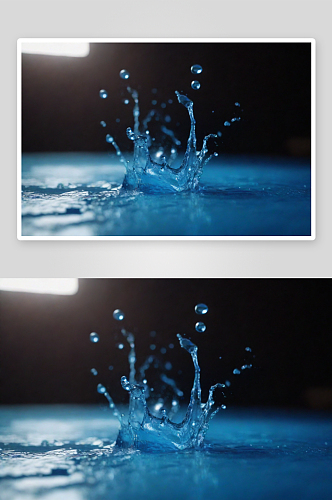 水中的蓝色涟漪图片