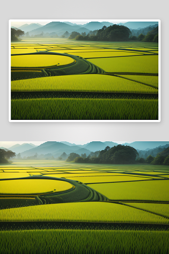 稻田生长与丰收的氛围