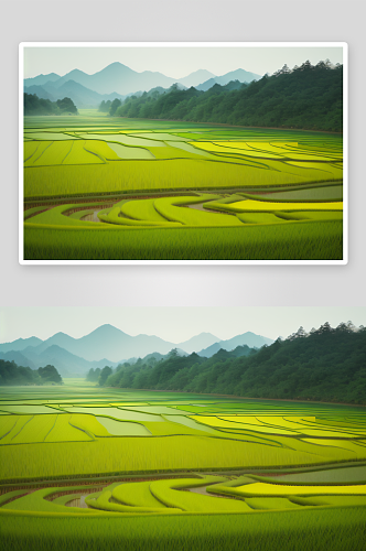 稻田生长与丰收的氛围